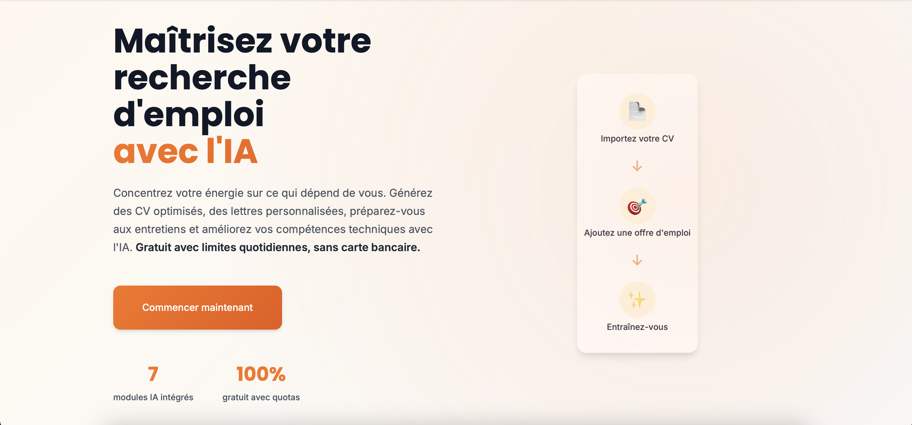 Career Copilot, la page d'accueil