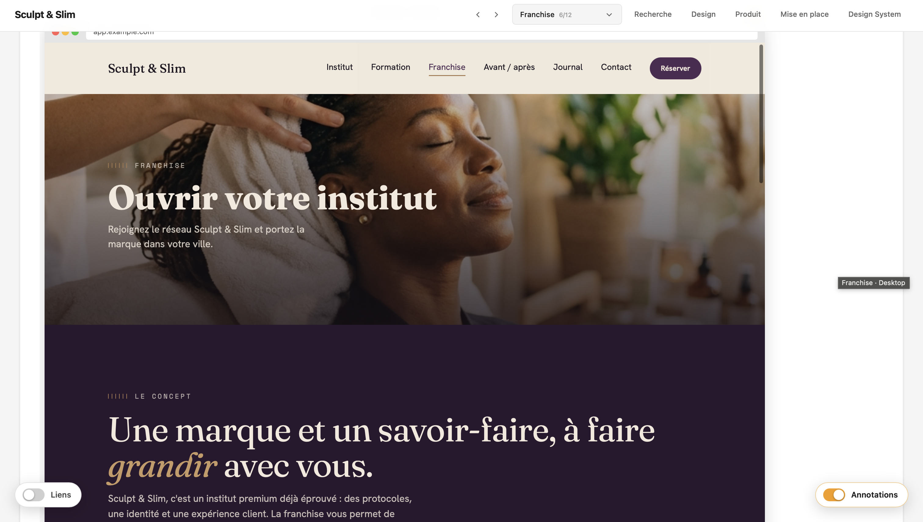 La page franchise